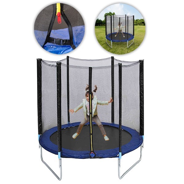 TRAMPOLINO COM MALHA DE PROTEÇÃO CONTRA QUEDAS 180 CM