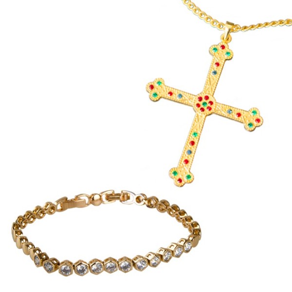 CRUZ COVADONGA + PULSERA CIRCONITAS, apenas 42.90 EUR. Frete GRÁTIS 24/48H. ¡Compra o JA!