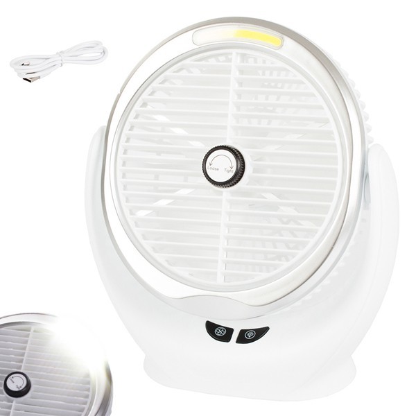 ? VENTILADOR DE MESA SEM FIO COM LUZ DE LED, anunciado