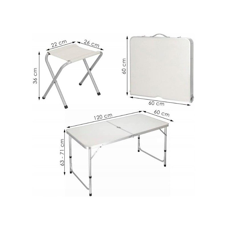 Mesa de campismo dobrável para 4 pessoas, apenas 49.90 EUR. Frete GRÁTIS 24/48H. ¡Compra o JA!