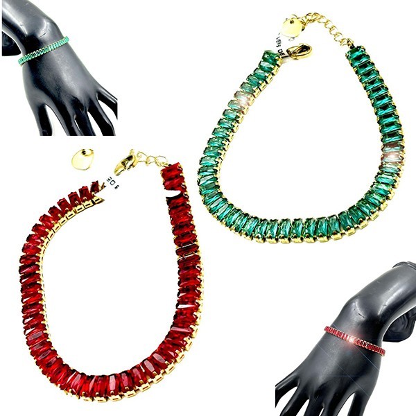 ?CONJUNTO ELEGANTE PULSEIRAS VERMELHAS E VERDES