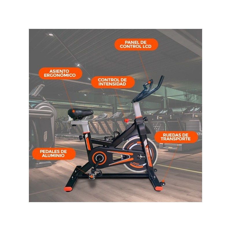 BICICLETA ESTÁTICA SPINNING INDOOR COM VISOR LCD