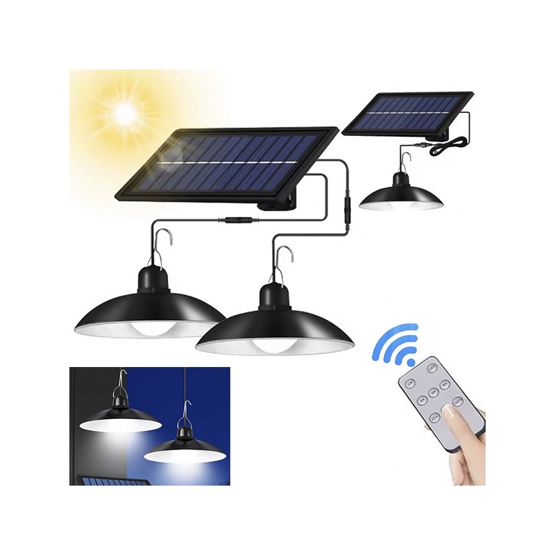 Kit Duas Lâmpadas Solares Penduradas Com Controle Remoto, apenas 29.90 EUR. Frete GRÁTIS 24/48H. ¡Compra o JA!