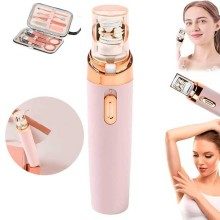 Depilador USB recarregável com luz LED + kit de manicure