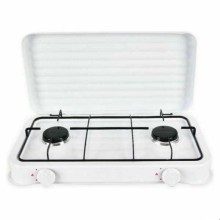 Hornillo De Gas Doble Com Tampa Branca 4400 W 55 X 7 X 32 Cm