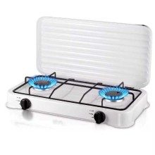 HORNILLO DE GAS DOBLE COM TAMPA BRANCA 4400 W 55 X 7 X 32 CM, apenas 54.90 EUR. Frete GRÁTIS 24/48H. ¡Compra o JA!