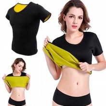 CAMISETA FITNESS DE NEOPRENO DE MARGA CORTA EFECTO SAUNA