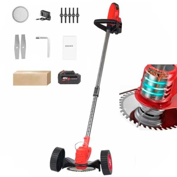 DESBROZADORA - CORTA CESPED INALAMBRICA COM RODAS XXL E MANIVELA TELESCÓPICA, apenas 59.90 EUR. Frete GRÁTIS 24/48H. ¡Compra o J