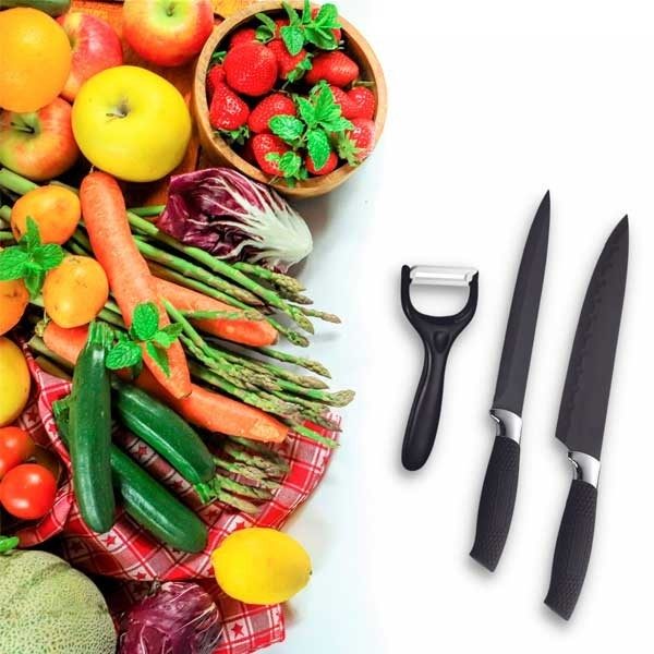 CONJUNTO DE 5 FACAS DE CHEF, AÇO INOXIDÁVEL, CONJUNTO DE 5 FACAS DE CHEF, AÇO INOXIDÁVEL,