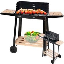 Grelhador a Carvão Portátil com Rodas e Bandeja, apenas 54.90 EUR.