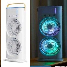 VENTILADOR TORRE OSCILANTE RECARGABLE COM LUCES LED E PULVERIZAÇÃO, apenas 29.90 EUR. Frete GRÁTIS 24/48H. ¡Compra o JA!