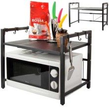 ESTANTE AJUSTÁVEL PARA MICROONDAS COM GANCHOS, apenas 29.90 EUR. Frete GRÁTIS 24/48H. ¡Compra o JA!